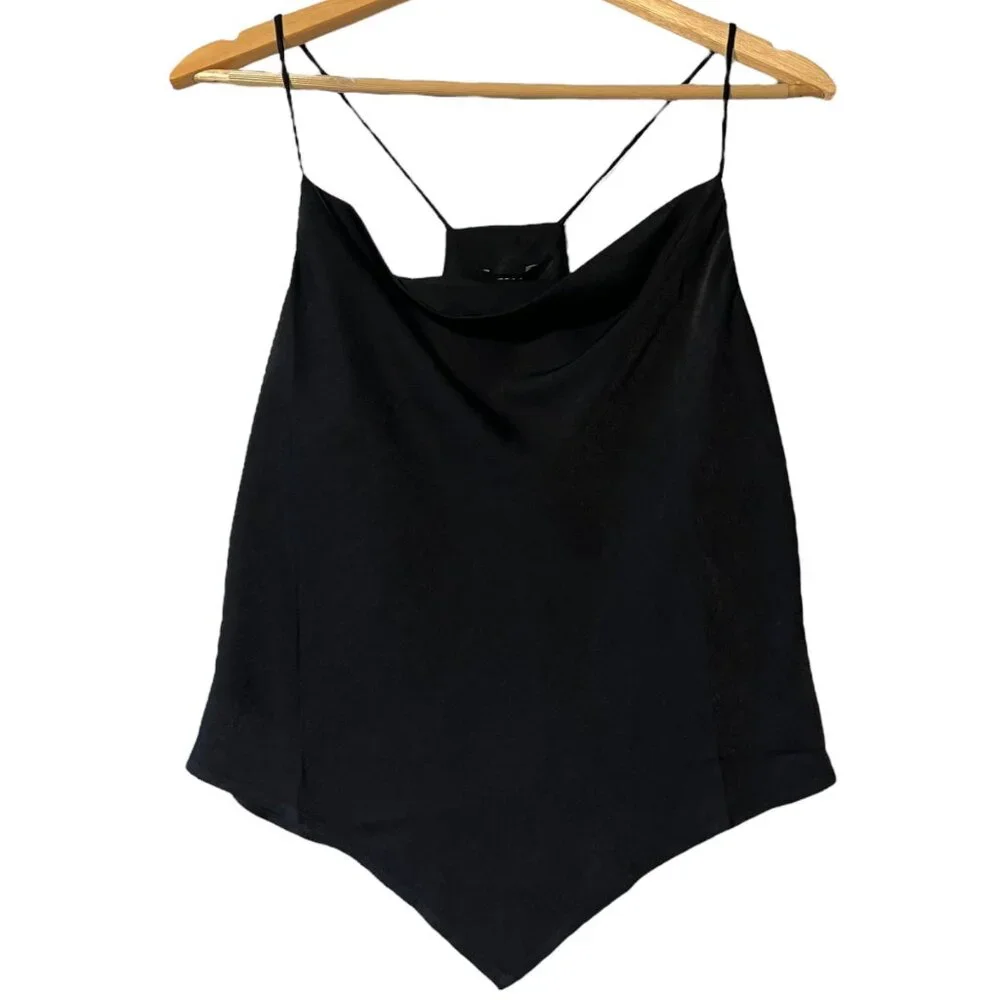 Joe's Jeans The Carrie Cami Women's M Black‎ Casual Draped Cowl Neck Sleeveless